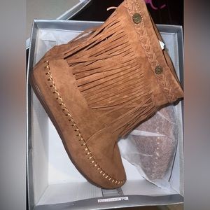 NEW faux leather tassel booties